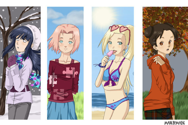 Naruto_Girls_4_Seasons_by_elehoernchen