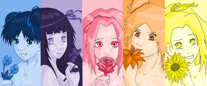 Naruto_girls___flowers_by_AllieLeeten - Naruto GiRlS