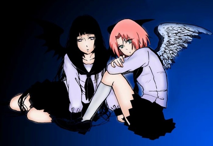 Angel_and_Demon_sakura_hinata_by_jigokuai - hinataZice VS sakuraZfire