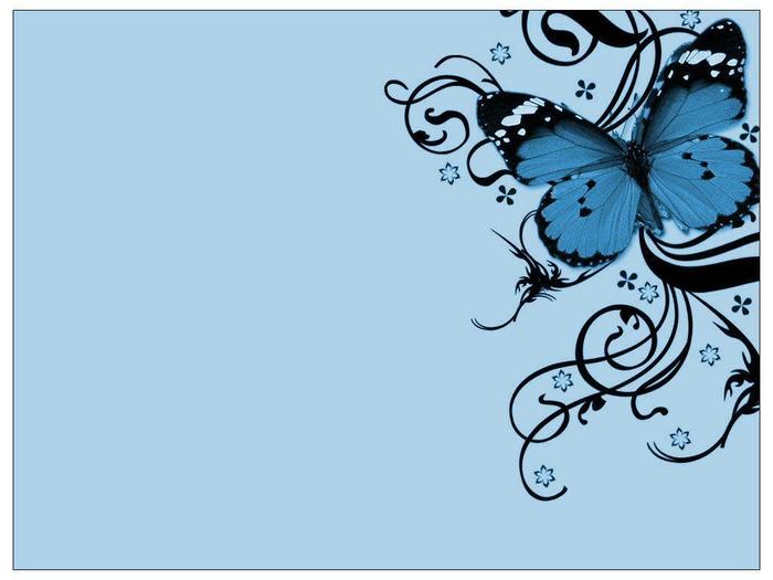 blue-butterfly-swirls-pattern - fluturi