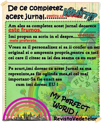 Pagina-de ce completez jurnalul-1 - Mini-jurnal personalizat cu vedetele preferate