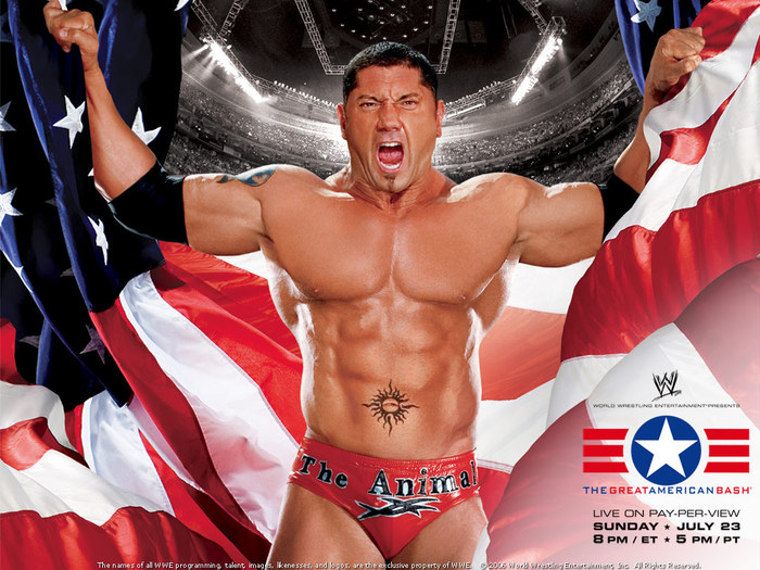 WWE The Great American Bash 2006 - Batista with American Flag - FAN WRESTLING