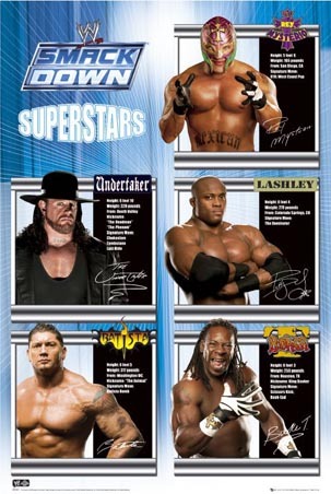 lgsp0357 smack-down-superstars-wwe-world-wrestling-entertainment-poster - wrestling