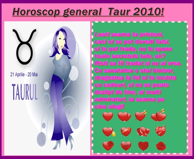 horoscop taur - Revista SuperGirl nr 1