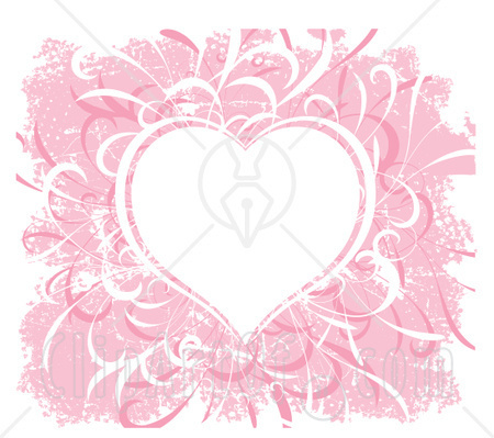 27542-Clipart-Illustration-Of-A-Pink-Heart-Background-With-Vines-And-Grunge-Dots