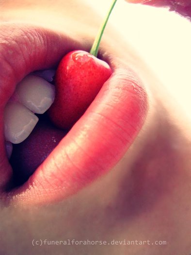 cherry____by_FuneralForaHorse - cherry lips