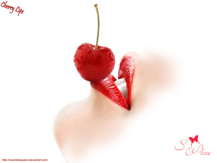 cherry_lips_by_MoonFairyQueen - cherry lips