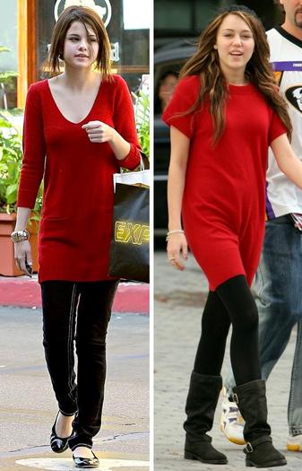 selena-miley-red-sweater-dress