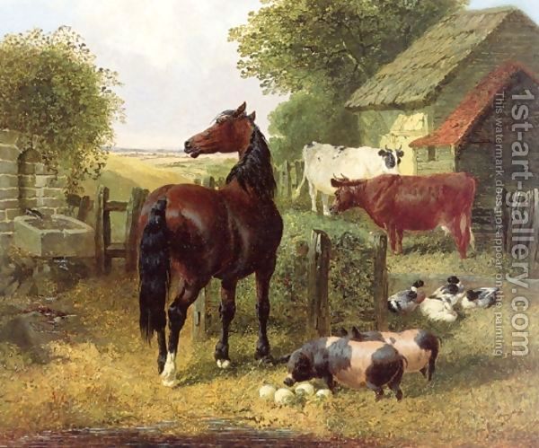A-Horse,-Pigs,-Cows-$26amp$3b-Ducks - John Frederic Herring
