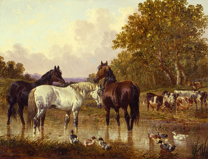 john_f_herring_jr_a2338_at_the_watering_hole - John Frederic Herring