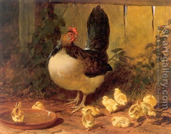 The-Proud-Mother-Hen-And-Chicks-1852