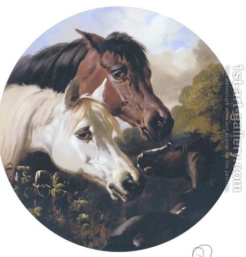 Two-Hoeses-And-A-Foal - John Frederic Herring
