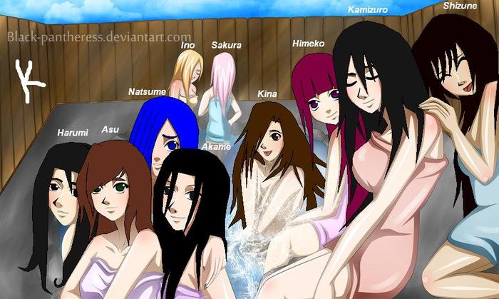 Harumi, Asuka, Akame, Natsume, Himeko, Kamizuro, Shizune, Ino si Sakura la SPA - True Friendz