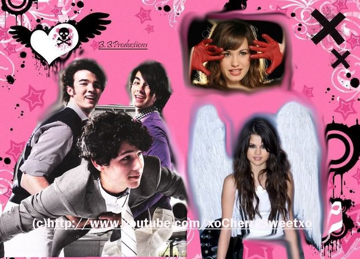 FavestarsJonasDelenaccherry2 - demi lovato and jonas brothers