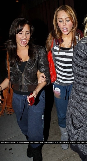 17389441_MYKBLCDEA - Demi Lovato At Restaurant with Miley Cyrus