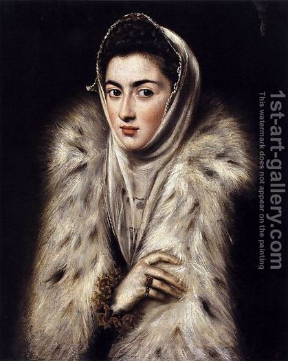 A-Lady-In-A-Fur-Wrap-1577-80 - el greco-picturi