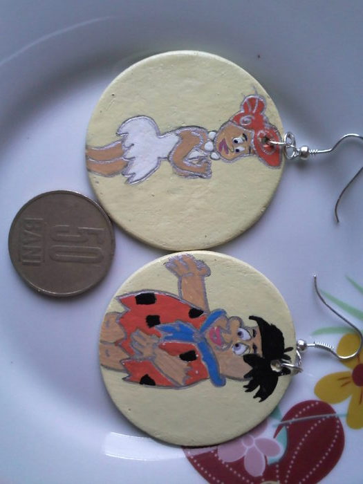 NR.14.CERCEI LUT PRET18 LEI; CERCEI CERAMICA PICTATI MANUAL SI LACUITI FAM. FLINSTON WILMA SU FRED
