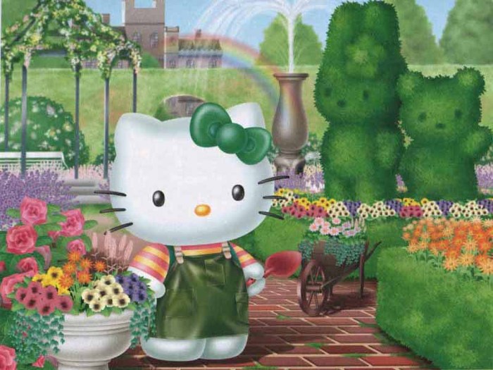 hello_kitty_wallpaper_garden_800x600 - Wallpaper Hello Kitty