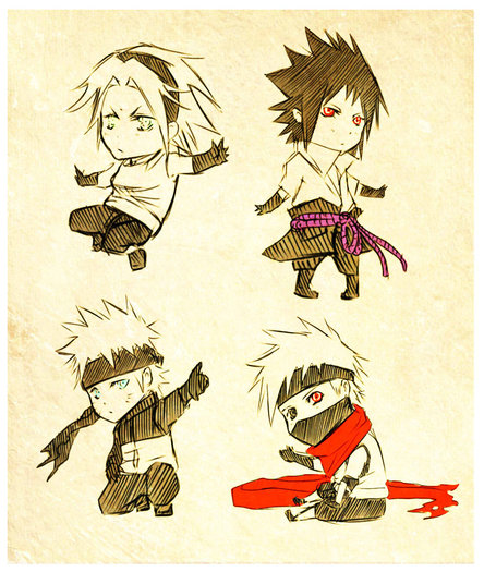 _Team_7_Chibis__by_moni158 - naruto chibis