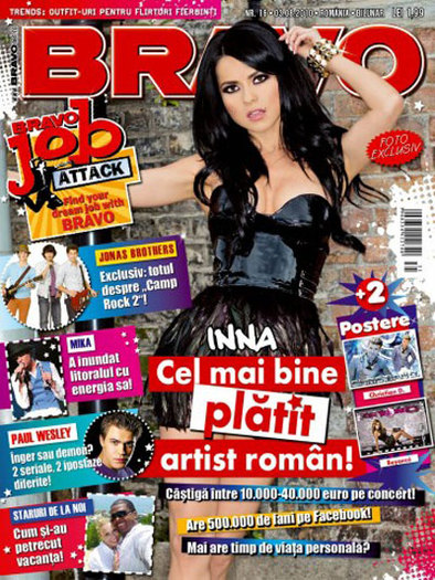  - Inna pe coperta revistei Bravo