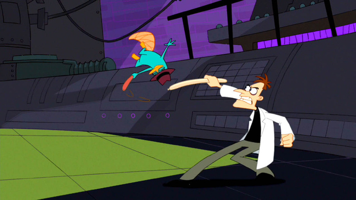 800px-Perry_flipping_fight_Doofenshmirtz[1] - Phineas si Ferb