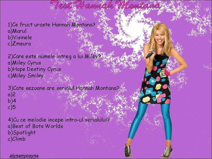  - test hannah montana