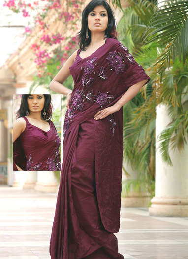 short-purple-pallu