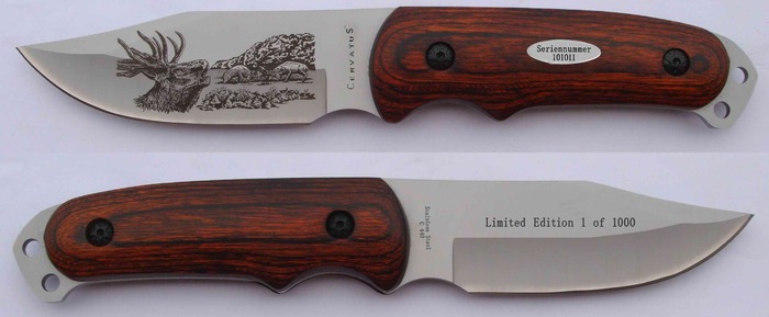 Cutit vanatoresc, gravat cu cap de cerb - Clasico cuchillos de caza