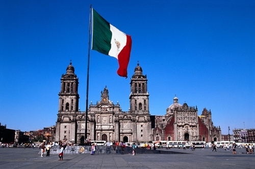 El zocalo din Ciudad de Mexico,Mexic