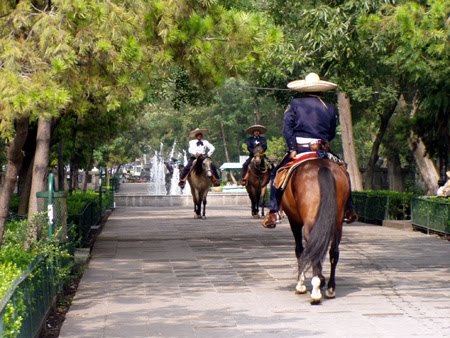 Politia mexicana in parcul Alameda din ciudad de Mexico,Mexic