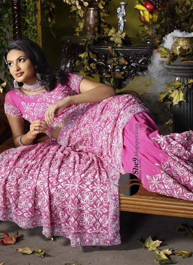 Party Sensations Party wear Glamour Saree www_She9_blogspot_com (11) - SAREE PINK SUPERRRR