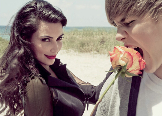  - Justin Bieber si Kim Kardashian in vacanta pentru revista Elle