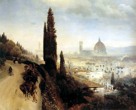 Achenbach,_Oswald_-_View_of_Florence_witk_look_at_the_cathedral_(1883) - Oswalt Achenbach