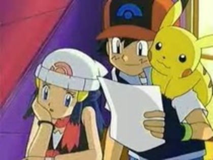 Ash : Am gasit acest bilet de la Brock. Dawn : Si ce scrie ? - Poveste Pokemon 3