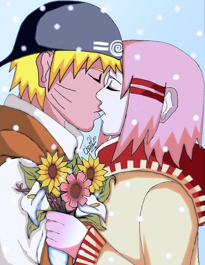 NaruSaku_snow_flowers_by_CHRISTSOAD - NaRu-saku