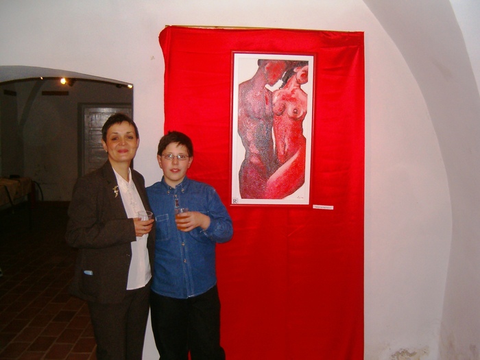 Carmen si Titus cu lucrarea Pasiune Rosie - 3_Expozitie 9 nov 2007 poze eveniment