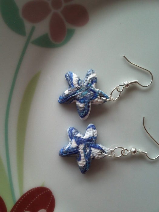 IMG2714cercei fimo stelute de mare albastre pret 10 lei
