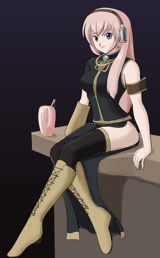 Megurine_Luka_and_Milkshake_by_wbd - Magurime Luka