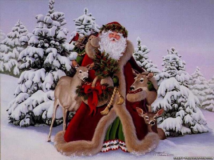 santa-claus-in-forest - Mos Craciun