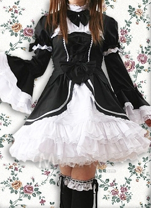 Black-White-Cotton-Long-Sleeves-Lolita-Dress-7675-12