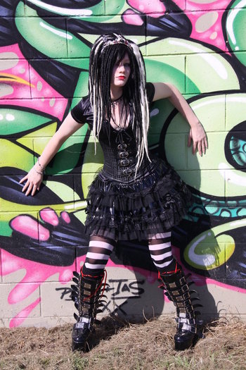 Cyber_graffiti_wall_shoot_by_VioletMorphine - cyber goth