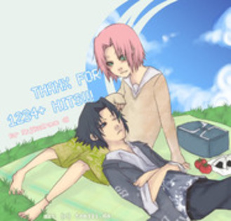 au petrecut ceva timp impreuna pe crengile ciresilor infloriti apoi au fost impreuna la un picnic mi - banda desenata sasusaku 3