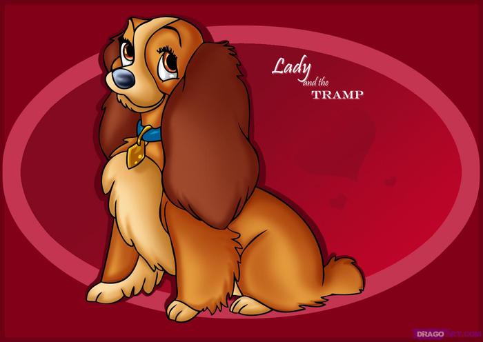 how-to-draw-lady-from-lady-and-the-tramp - lady and the tramp