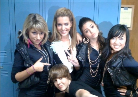  - Justin Bieber and girls in school where he teaches