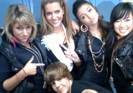  - Justin Bieber and girls in school where he teaches