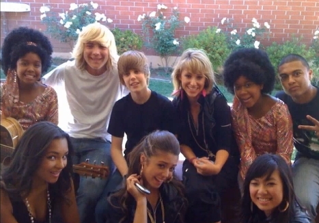  - Justin Bieber and girls in school where he teaches