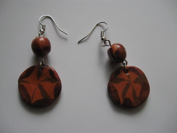 Cercei castane - FIMO