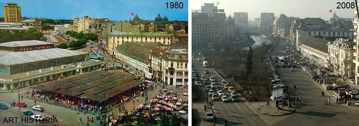 hala unirii comparatie 2 - BUCURESTIUL VECHI