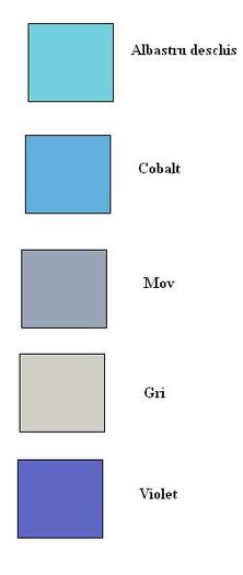 varietati de culoare albastra; ultimele doua nu sunt disponibile
