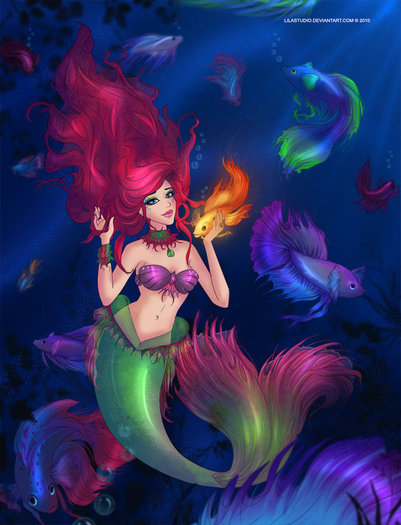 Ariel___Siamese_Betta_Mermaid_by_lilastudio - Ariel
